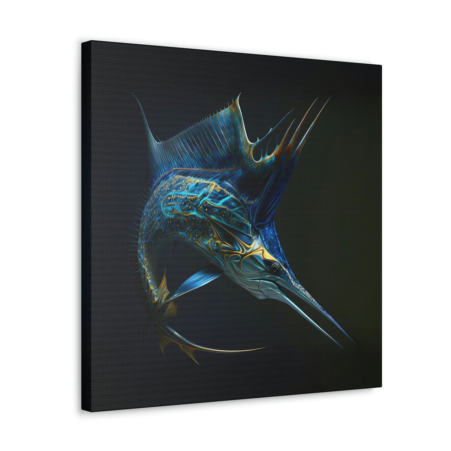 Blue Marlin Abstract Art Print Canvas