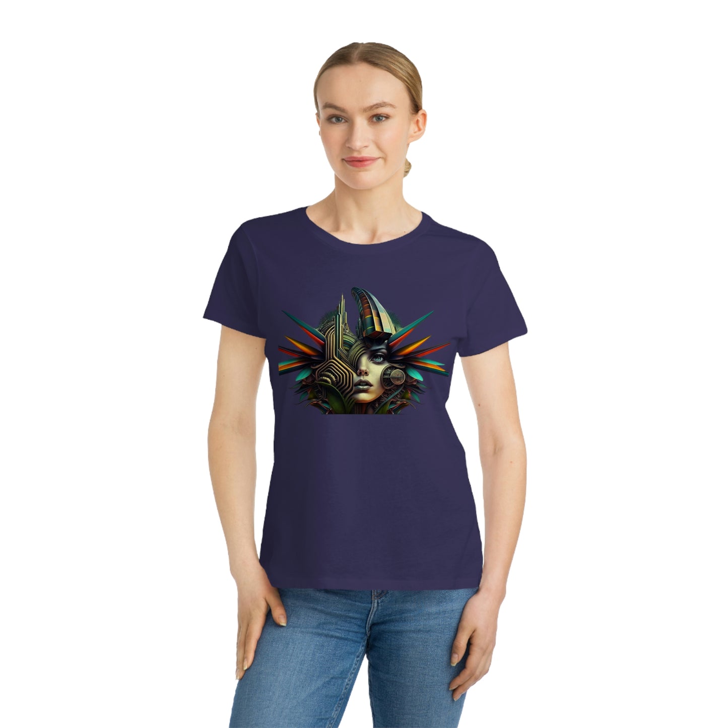 Retro-Slaps Abstract woman Organic Women's Classic T-Shirt