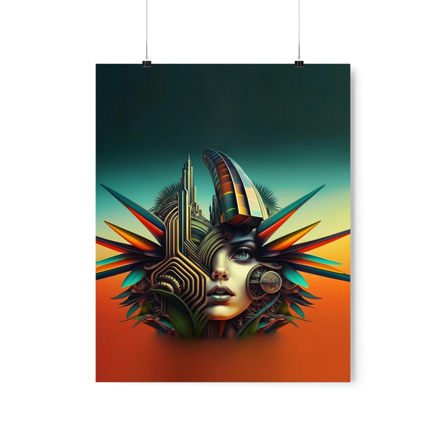 Abstract Art Woman Tropical Face print